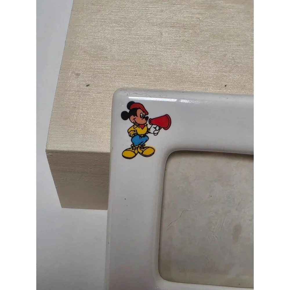 vintage 1989 Walt Disney Mickey Mouse mini ceramic photo frame Kodak Promo Rare